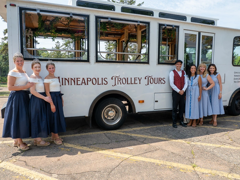 Community group riding Minneapolis trolley